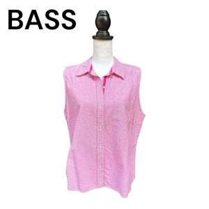 G.H. Bass & Co Pink Sleeveless Shirt Button-Up Cotton Women’s Top Size XL